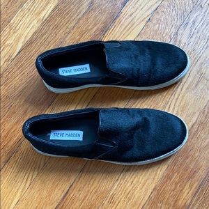 Women Black Steve Madden Loafers Slip On 8.5